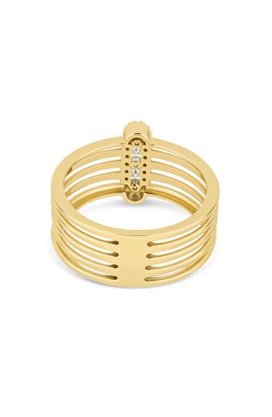 18K Yellow Gold Natural Diamond Mika Impeccable Trend Statement Ring