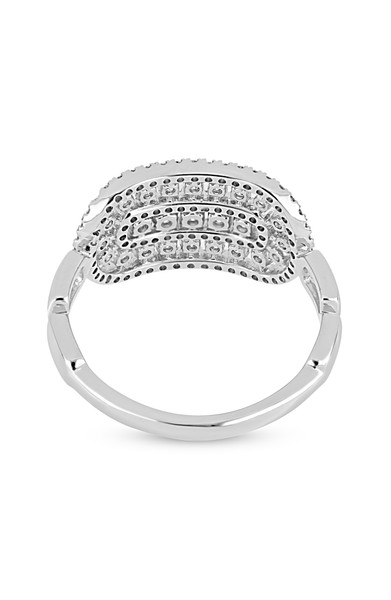 18K White Gold Natural Diamond Bardot Pristine Trend Statement Ring