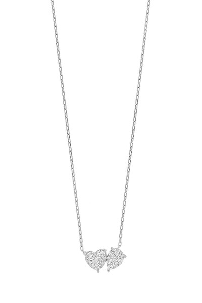 18K White Gold Natural Diamond Mika Sophisticated Pendant Necklace
