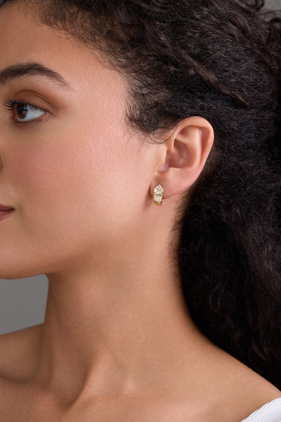 18K Yellow Gold Natural Diamond Kiera Half Huggie Hoop Earrings