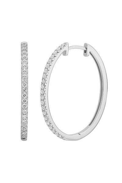 18K White Gold Natural Diamond Audrey Impeccable Hoop Earrings