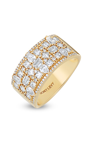 18K Yellow Gold Natural Diamond Rita Dazzling Stackable Ring