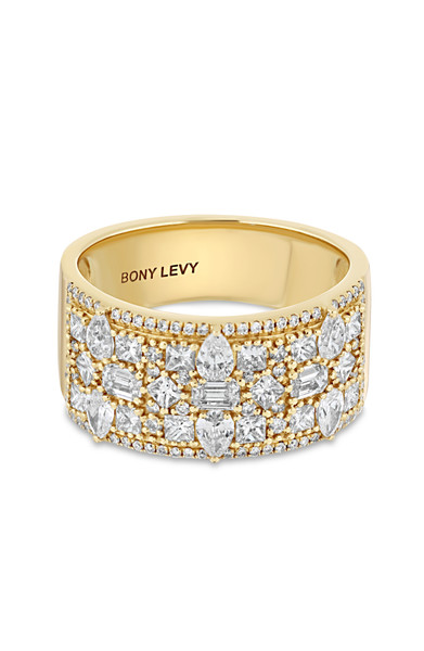 18K Yellow Gold Natural Diamond Rita Dazzling Stackable Ring