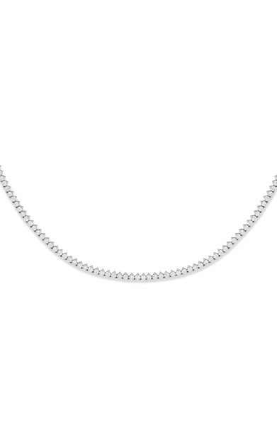 18K White Gold Diamond Getty Luxurious Tennis Necklace