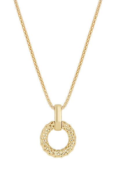 14K Yellow Gold Bony Levy Elite Circle Pendant Necklace