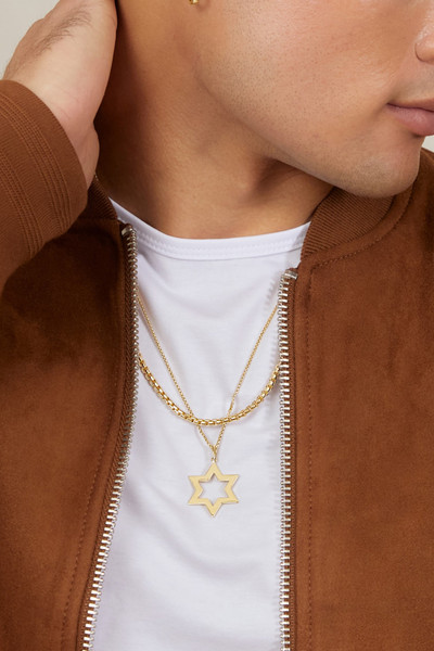 14K Yellow Gold Bony Levy Men's Star of David Pendant Necklace