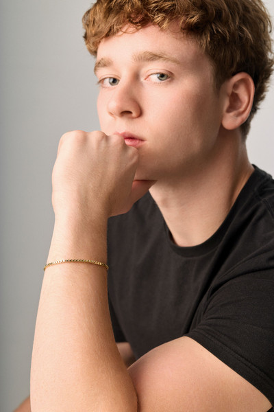 14K Yellow Gold Bony Levy Men's Elegant Chain Bracelet