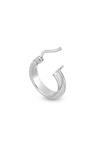 14K White Gold Bony Levy Mini Beveled Edge Huggie Single Earring