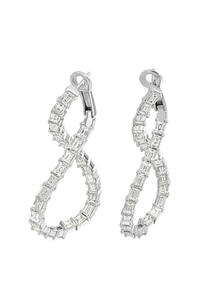 18K White Gold Natural Diamond Gatsby Coveted Twisted Hoop Earrings