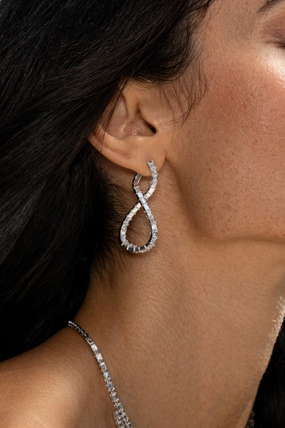 18K White Gold Natural Diamond Gatsby Coveted Twisted Hoop Earrings