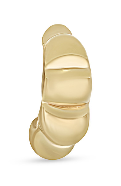 14K Yellow Gold Bony Levy Sculpted Scallop Half Hoop Stud Earrings