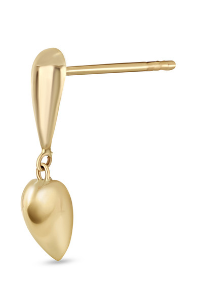 14K Yellow Gold Bony Levy Dangling Heart Drop Stud Earrings