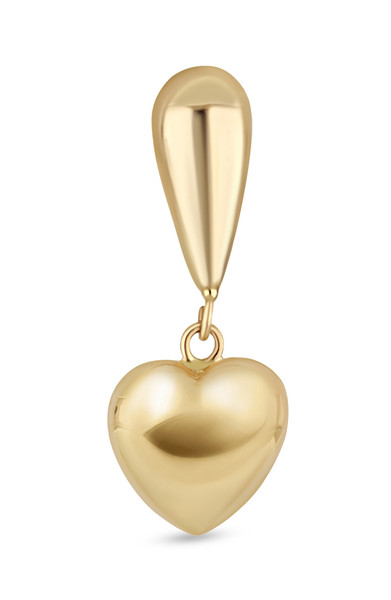 14K Yellow Gold Bony Levy Dangling Heart Drop Stud Earrings
