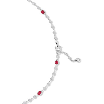 18K White Gold El Mar Ruby and Natural Diamond by the Yard Necklace