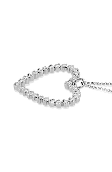 18K White Gold Liora Natural Diamond Heart Pendant Necklace
