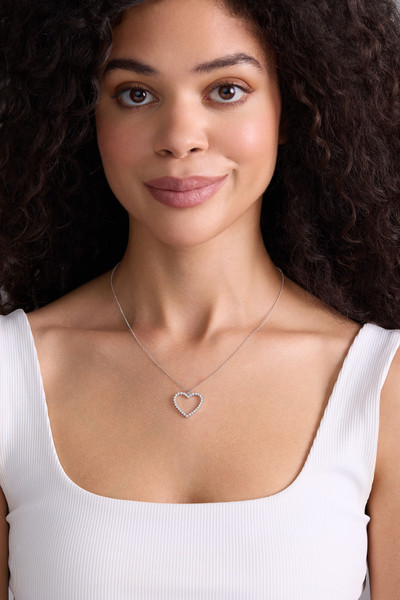 18K White Gold Liora Natural Diamond Heart Pendant Necklace