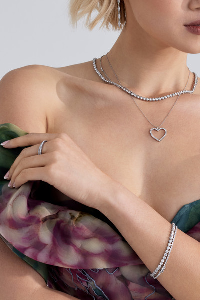 18K White Gold Liora Natural Diamond Heart Pendant Necklace