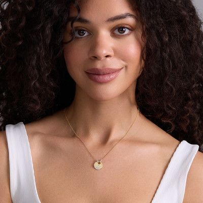 18K Yellow Gold Kiera Natural Diamond Circle Pendant Necklace