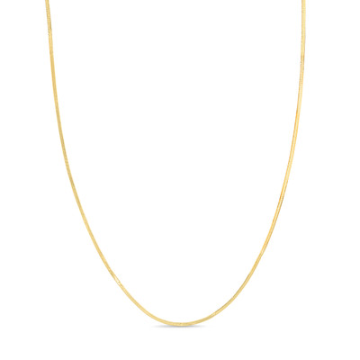 14K Yellow Gold 1mm Herringbone Chain Necklace