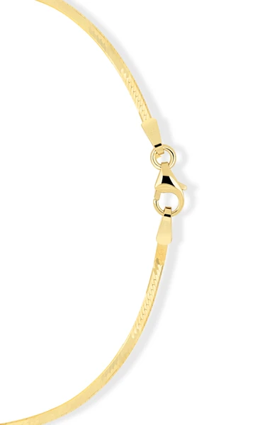 14K 1mm Herringbone Chain Bracelet