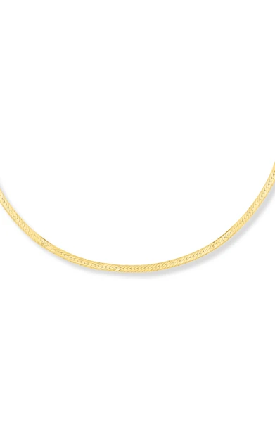 14K 1mm Herringbone Chain Bracelet