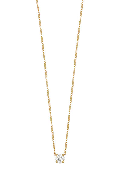 14K 0.12ct Natural Diamond 4 Prong Solitaire Pendant