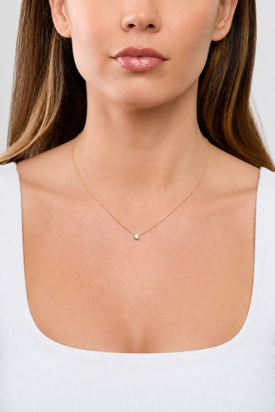 14K Yellow Gold Natural Diamond 4 Prong Solitaire Pendant