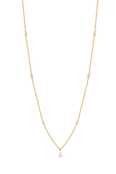 18K Yellow Gold Maya Natural Diamond Station Necklace