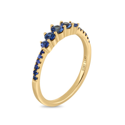 18K Yellow Gold El Mar Sapphire Stackable Ring