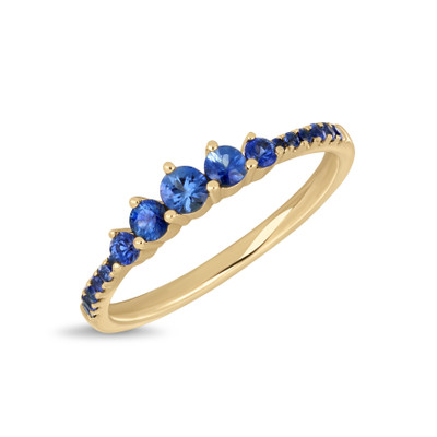 18K Yellow Gold El Mar Sapphire Stackable Ring