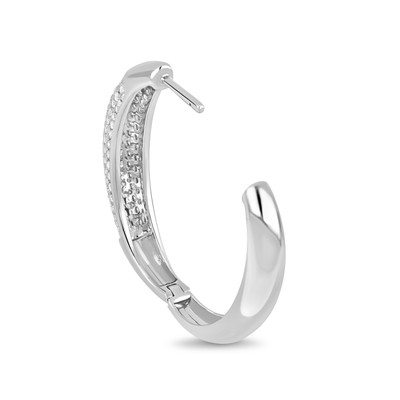 18K White Gold Kiera Natural Diamond Hoop Earrings