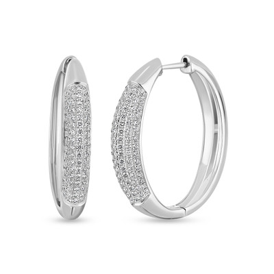 18K White Gold Kiera Natural Diamond Hoop Earrings
