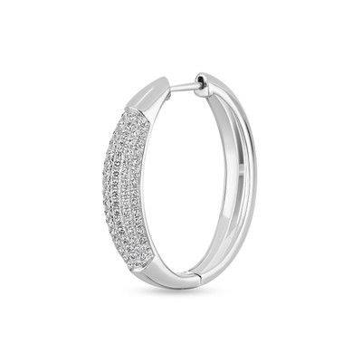 18K White Gold Kiera Natural Diamond Hoop Earrings