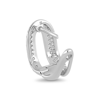 18K White Gold Kiera Natural Diamond Huggie Earrings
