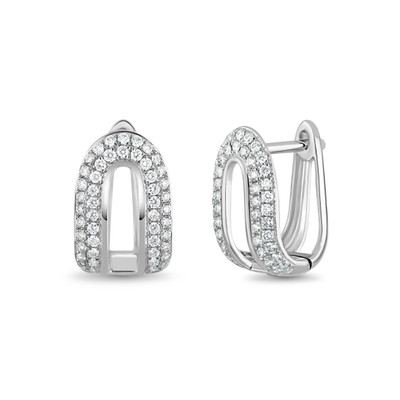 18K White Gold Kiera Natural Diamond Huggie Earrings