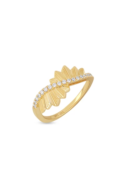 18K Yellow Gold Cleo Natural Diamond Statement Ring
