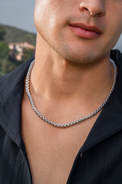 14K White Gold  Men's Chain Necklace