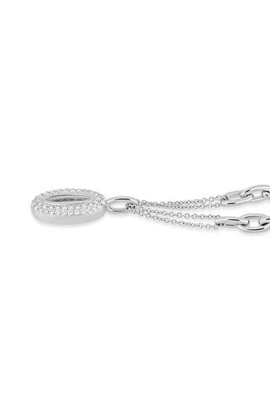 18K White Gold Kiera Natural Diamond Pavé Oval Link Statement Necklace