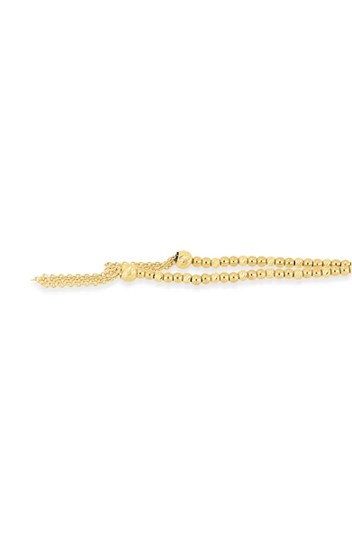 14K Yellow Gold Linear Tassel Chain Necklace