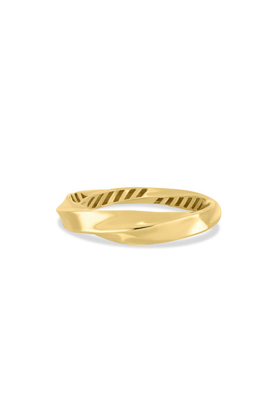 14K Yellow Gold Faceted Stackable Ring