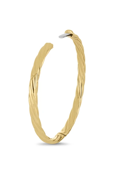 14K Yellow Gold Twisted Bangle Bracelet