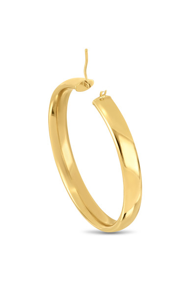 14K Yellow Gold Classic High Polish Hoop Earrings