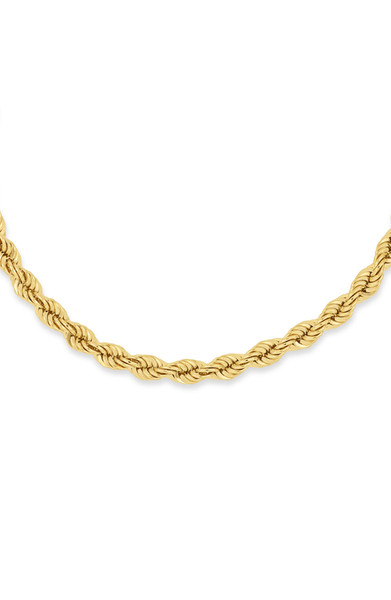 14K Yellow Gold Men's 3.7mm Rope Chain Bracelet