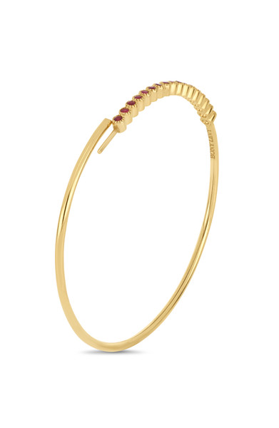 18K Yellow Gold El Mar Ruby Minimalist Bangle Bracelet