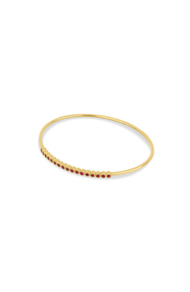 18K Yellow Gold El Mar Ruby Minimalist Bangle Bracelet