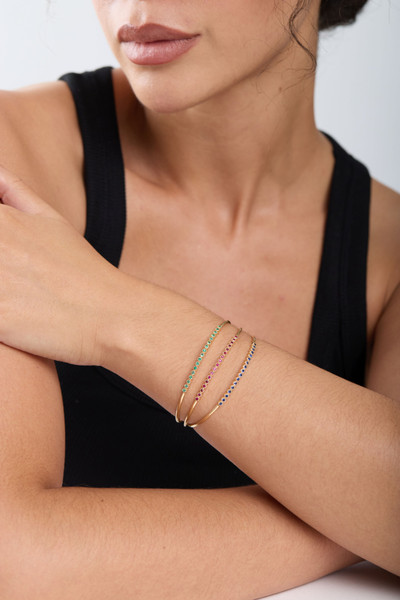 18K Yellow Gold El Mar Ruby Minimalist Bangle Bracelet