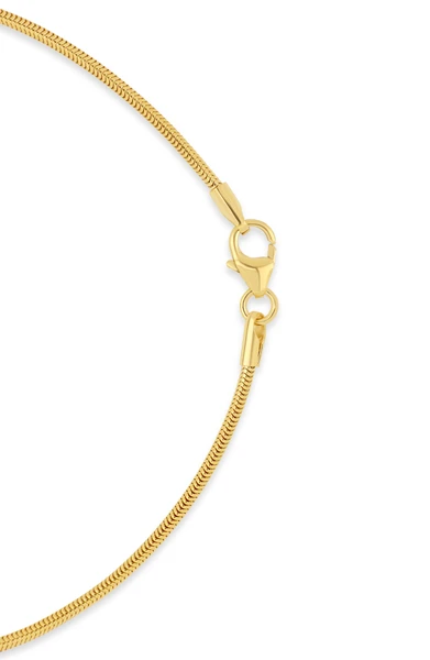 14K Yellow Gold Men's 1.5mm Snake Chain Bracelet