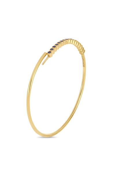 18K Yellow Gold El Mar Sapphire Minimalist Bangle Bracelet