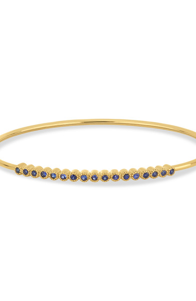 18K Yellow Gold El Mar Sapphire Minimalist Bangle Bracelet