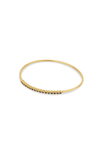 18K Yellow Gold El Mar Sapphire Minimalist Bangle Bracelet